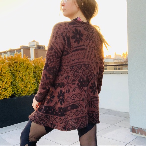 Gerry Weber Edition Ditsy Duster Wool Northern Pattern Long Coat Cardigan - Picture 7 of 15